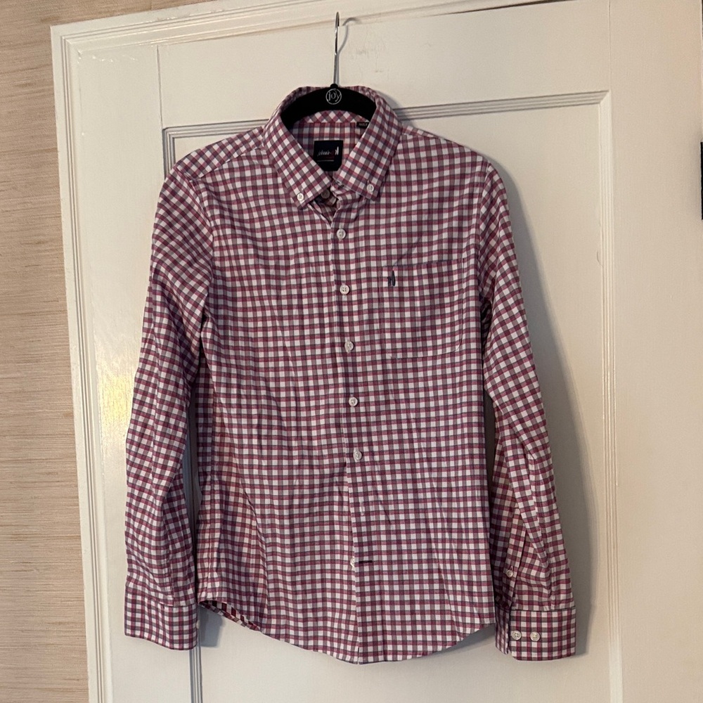 johnnie-O Burgundy Checkered Button Down Shirt